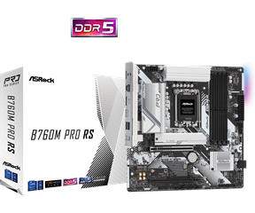 ASROCK MB B760M PRO RS, SOCKET INTEL LGA1700 14th/13th/12th GEN INTEL CPU, CS INTEL B760, 4 DIMM DDR5, HDMI/DP, 2.5 GIGABIT LAN, MICRO-ATX, 3YW